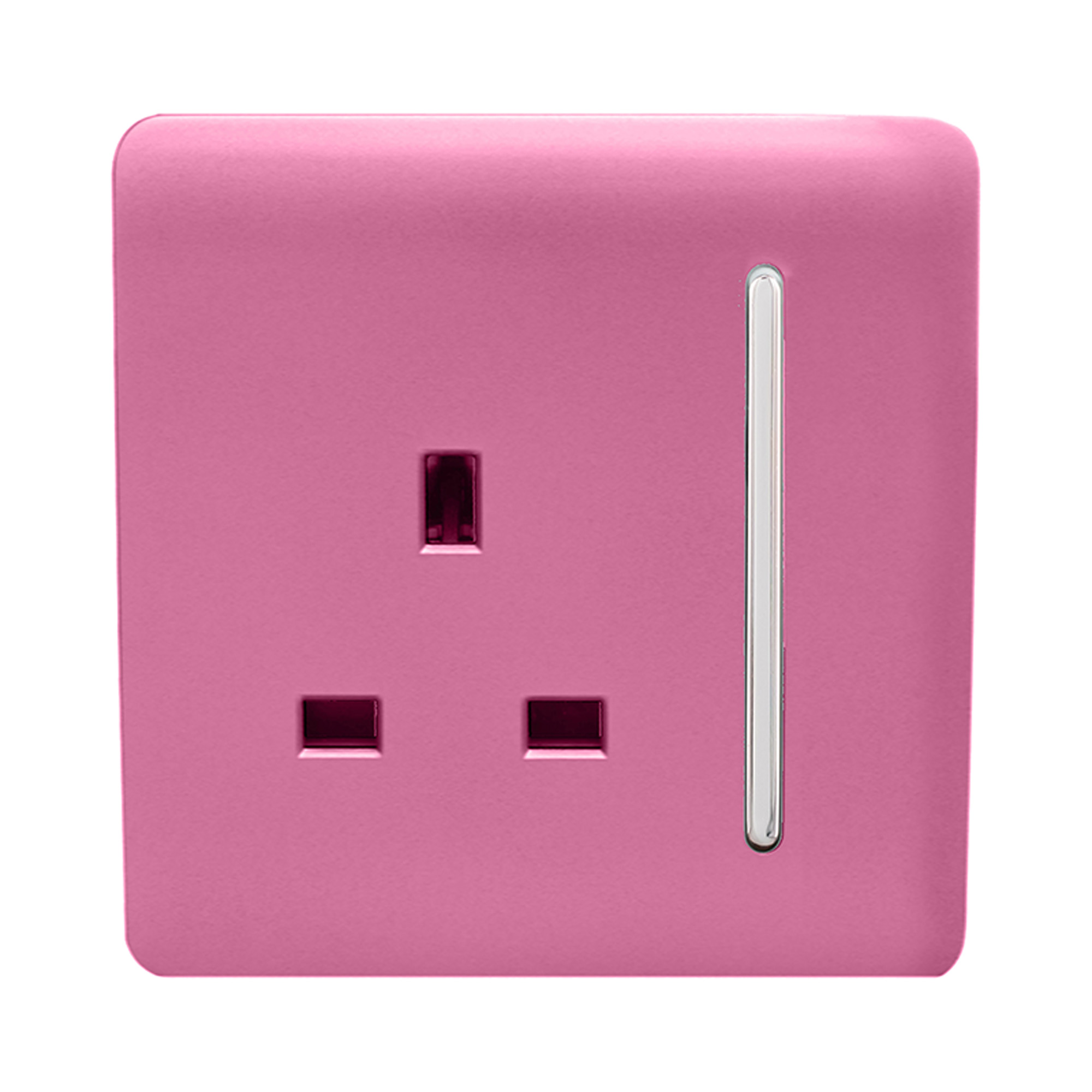 1 Gang 13Amp Switched Single Socket Pink